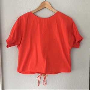 Zara short sleeve Red top with cinched back XS